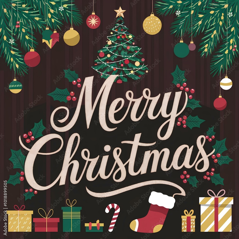 Fototapeta premium merry christmas greeting card