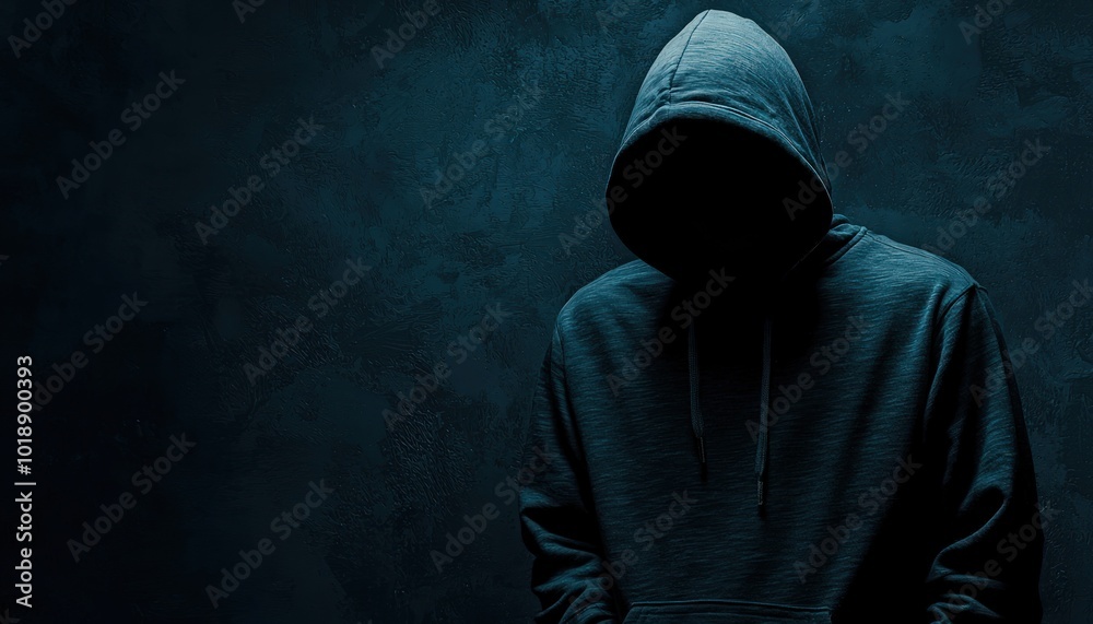 A mysterious figure in a hoodie and mask, an image secrecy and anonymity against a shadowy background. A mysterious figure in a hoodie and mask, an image secrecy and anonymity against a shadowy background.
