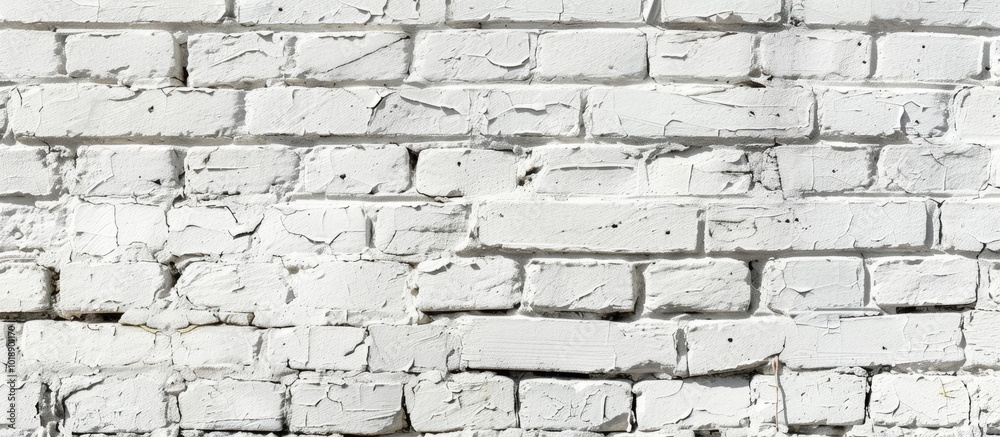 Fototapeta premium White Painted Old Brick Wall