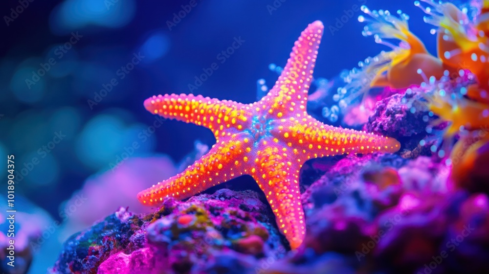 Vibrant Starfish in a Colorful Underwater Paradise Vibrant Starfish in a Colorful Underwater Paradise