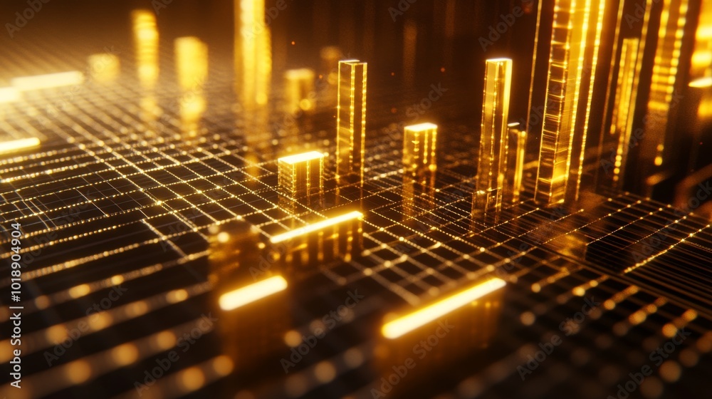 Golden Abstract Data Visualization Background Golden Abstract Data Visualization Background