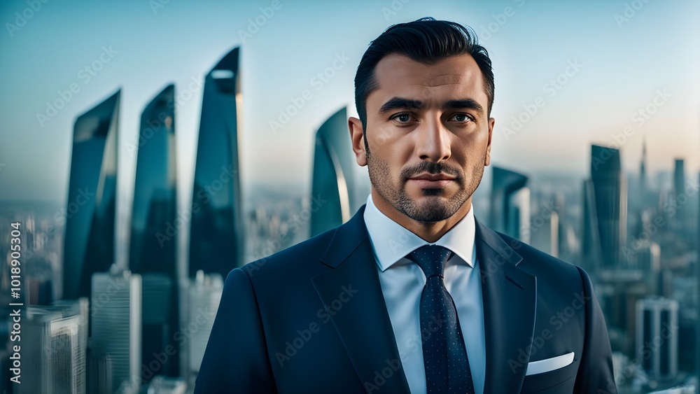 Fototapeta premium businessman in front of building