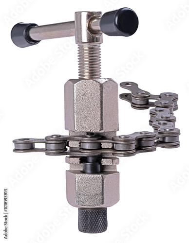 Bicycle chain disconnector on an isolated background. photo