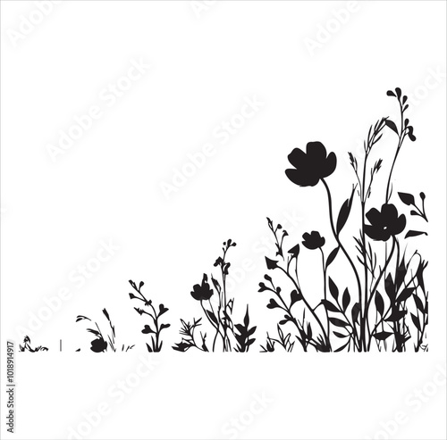 illustration of a rose, flower, floral, vector, design, pattern, decoration, nature, illustration, leaf, flowers, element, ornament, art, plant, frame, spring, tattoo, silhouette, wallpaper, black, de