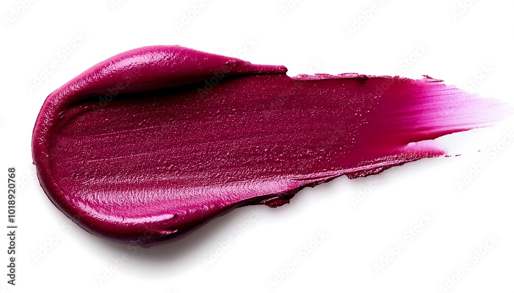A bold magenta lipstick smear with a textured finish on a white background showcasing vibrant cosmetic color. Generative AI A bold magenta lipstick smear with a textured finish on a white background showcasing vibrant cosmetic color. Generative AI