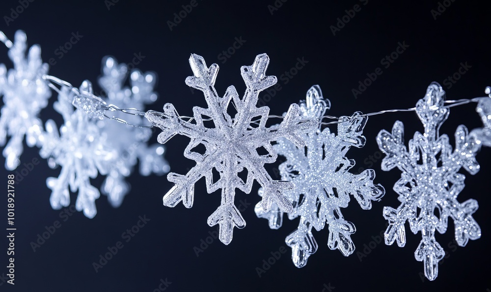 Shimmering snowflake garlands elegant and frosty designs for a sparkling holiday display Shimmering snowflake garlands elegant and frosty designs for a sparkling holiday display