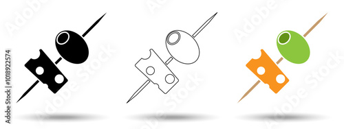 Tapas icon. Tapas icon on a white background, isolated. The icon has three uses in applications and websites. Vector illustration. Tapas icon on a white background.