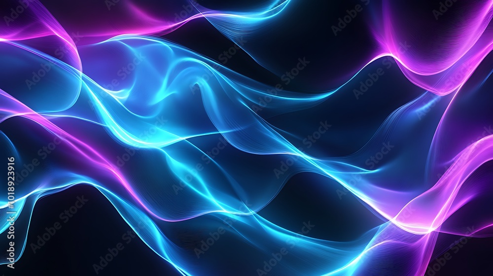 Abstract background with blue and pink glowing lines. Abstract background with blue and pink glowing lines.