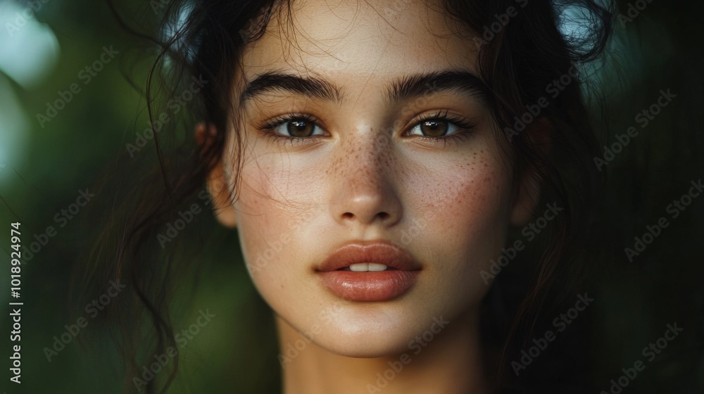Natural Beauty with Freckles and Soft Expressions Natural Beauty with Freckles and Soft Expressions