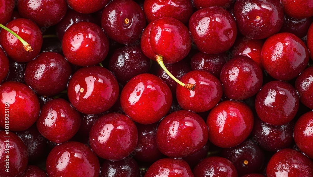 Fresh Red Cherries Close-up Fresh Red Cherries Close-up