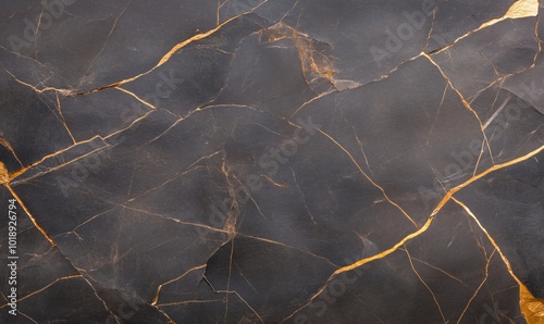 A textured black surface with golden veins, resembling marble.