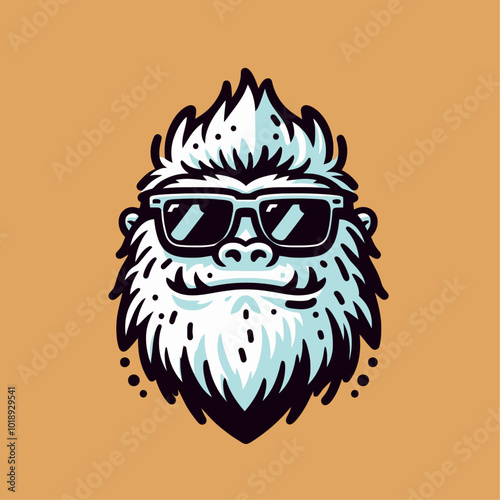 Mysterious beast modern style yeti with glasses sports logo mascot	
