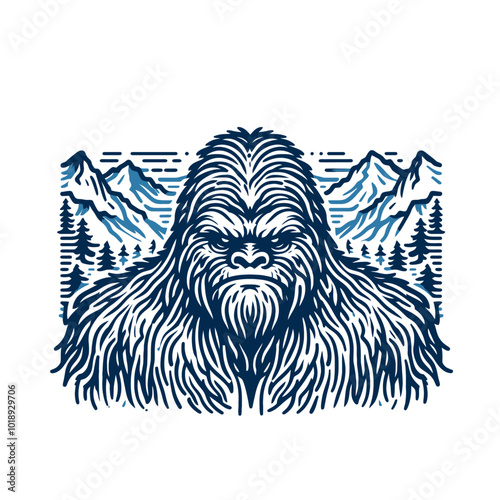 Mysterious beast modern style yeti 	
