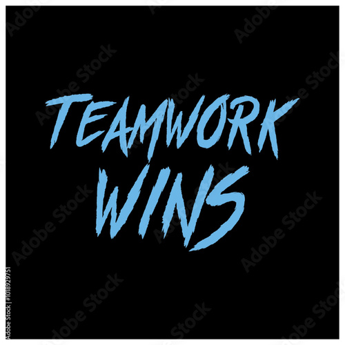 teamwork wins football quotes typographic template design