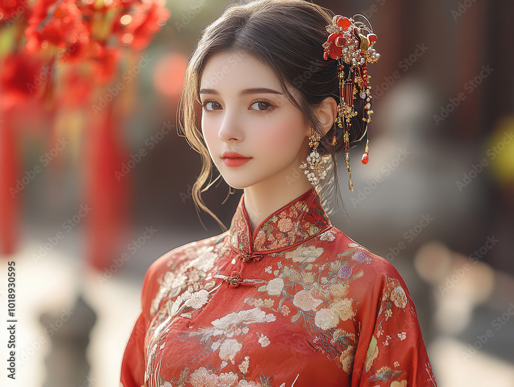 Beautiful Chinese New Year traditional clothing photos featuring elegant and colorful outfits worn during celebrations
