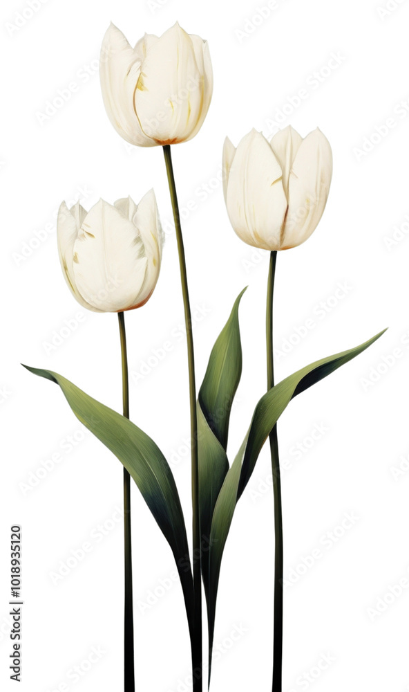 Fototapeta premium PNG White tulip flowers plant inflorescence freshness.