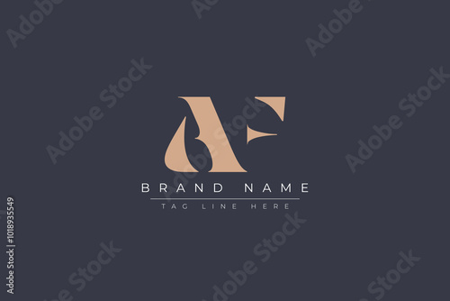 Abstract letter AF logo. This logo icon incorporate with abstract shape in the creative way. Minimalist abstract letter logo.