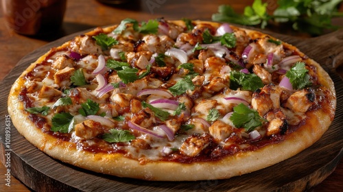  BBQ chicken pizza