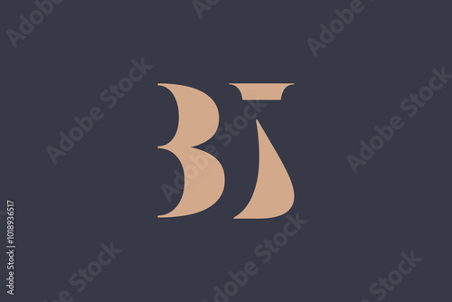Abstract letter BJ logo. This logo icon incorporate with abstract shape in the creative way. Minimalist abstract letter logo.