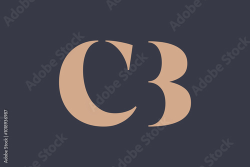Abstract letter CB logo. This logo icon incorporate with abstract shape in the creative way. Minimalist abstract letter logo.