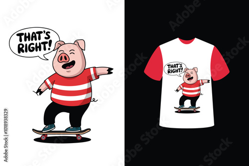 animal skateboard T-shirt design, sicker vector illustration 
