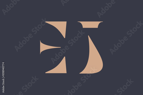 Abstract letter EI logo. This logo icon incorporate with abstract shape in the creative way. Minimalist abstract letter logo.