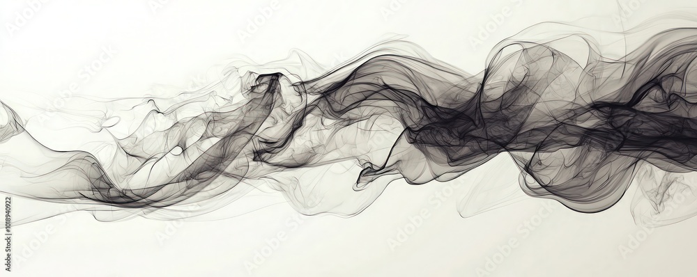 Dark flame smoke in abstract line art against a light background Dark flame smoke in abstract line art against a light background