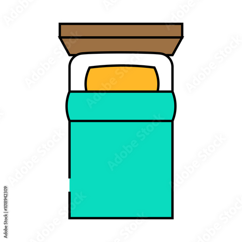 single bed top view line icon vector. single bed top view sign. isolated symbol illustration