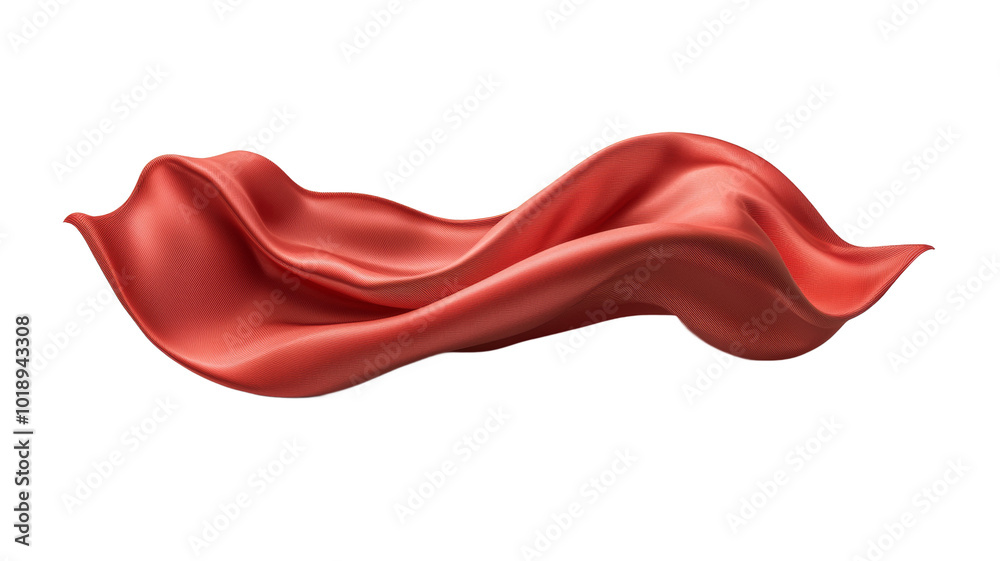 A red fabric is shown in a white background A red fabric is shown in a white background