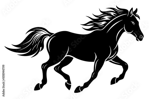 running horse silhouette vector illustration