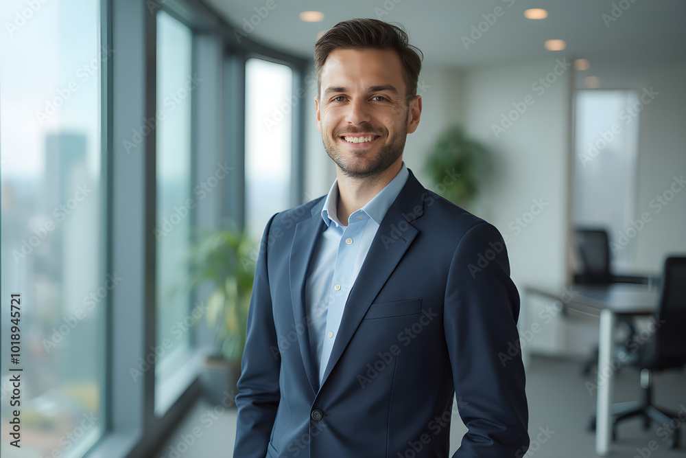 portrait of successful businessman consultant looking at camera and smiling inside modern office building portrait of successful businessman consultant looking at camera and smiling inside modern office building