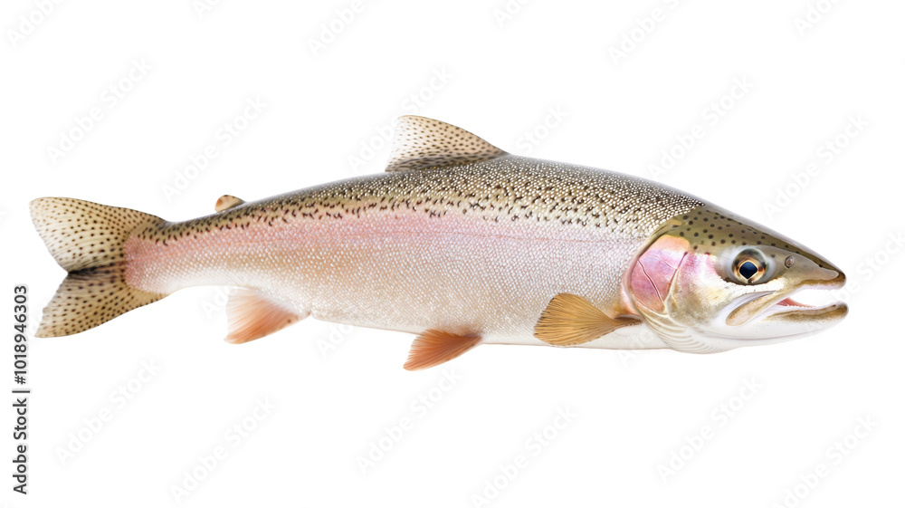 A fish with a pinkish-orange belly and a white belly A fish with a pinkish-orange belly and a white belly