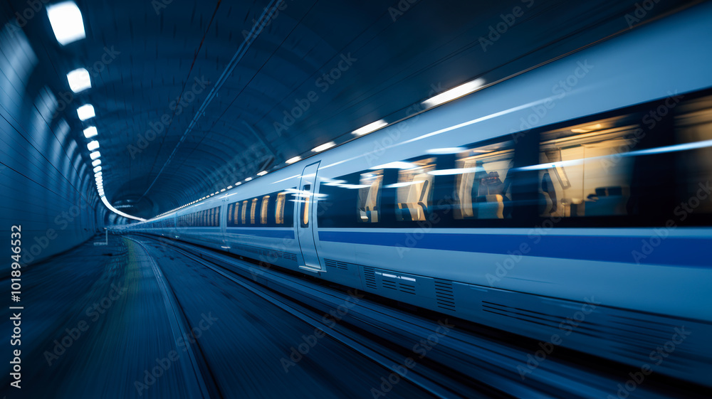 High speed Train racing through a green countryside with motion blur. The train is sleek and silver, with its body glinting in the sunlight. The train is cutting through vibrant fields. High speed Train racing through a green countryside with motion blur. The train is sleek and silver, with its body glinting in the sunlight. The train is cutting through vibrant fields.