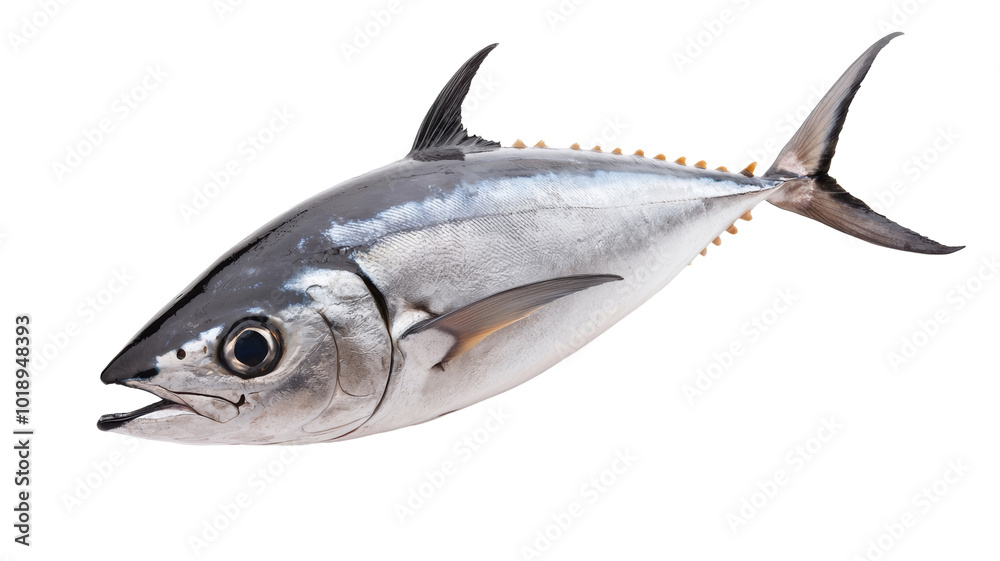 A large fish with a black fin and a white belly A large fish with a black fin and a white belly