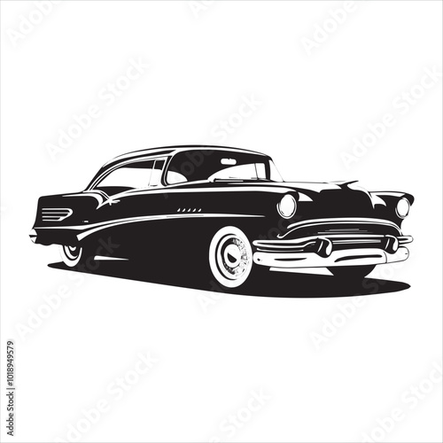american carIllustration of a vintage car vector art. Black lines  sticker on white Background, car, auto, automobile, vehicle, transport, sports, transportation, luxury, sport, speed, toy, classic, 