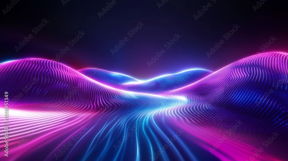Abstract Neon Light Waves in Vibrant Colors Abstract Neon Light Waves in Vibrant Colors