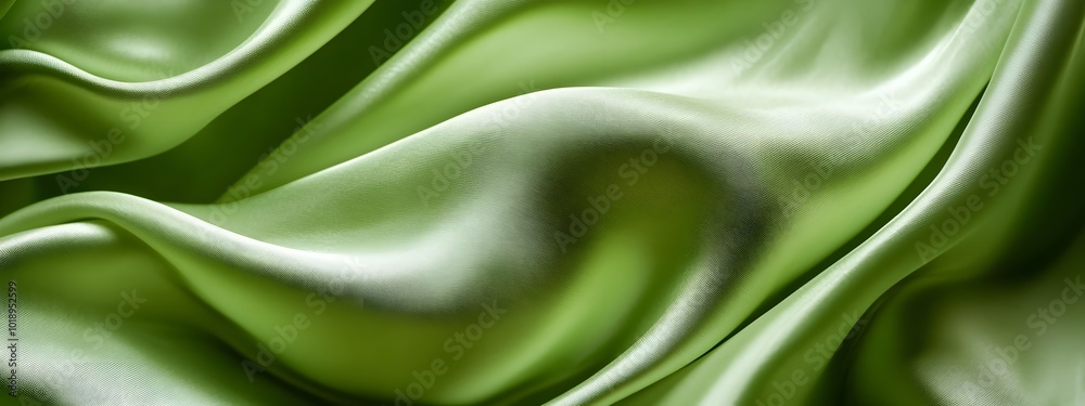 Silk fabric in a green color Silk fabric in a green color