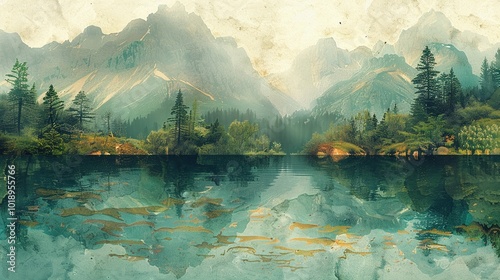 A nature-themed collage with outdoor photos and green