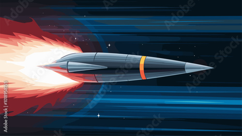 Close-up of hypersonic missile nose cone glowing red hot.