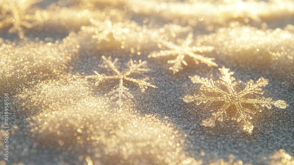 A close-up view of delicate snowflakes resting on a shimmering surface, capturing the beauty of winter. A close-up view of delicate snowflakes resting on a shimmering surface, capturing the beauty of winter.