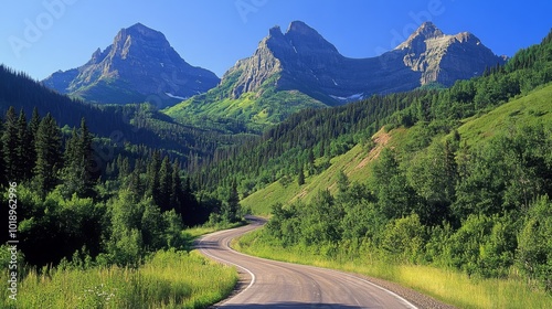 Scenic Mountain Road Surrounded by Lush Greenery