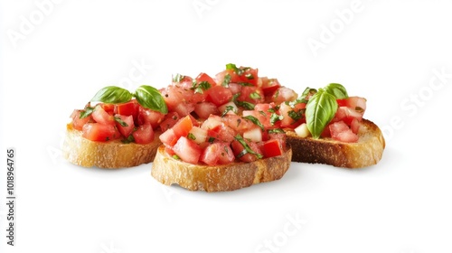 Fresh Bruschetta with Tomato and Basil Topping