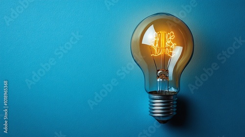 glowing light bulb on a plain background with space for text, perfect for showcasing creative ideas and innovation in a modern and clean design