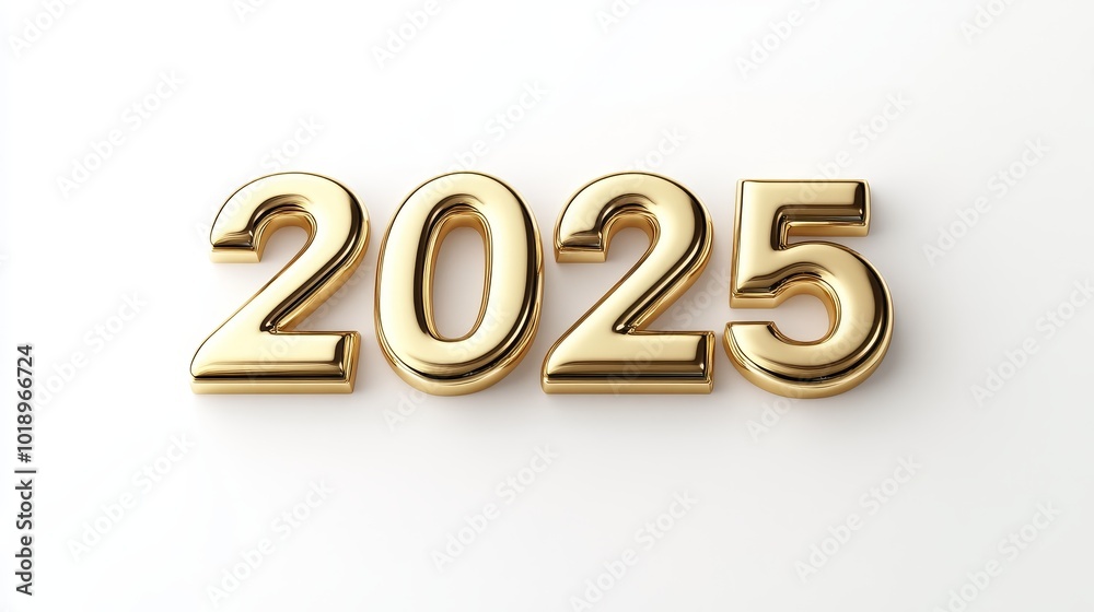 A shiny golden representation of the year 2025, symbolizing future aspirations and milestones. A shiny golden representation of the year 2025, symbolizing future aspirations and milestones.