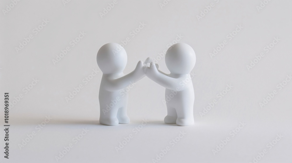 Teamwork - People giving a High Five Isolated White Concept Illustration. Teamwork - People giving a High Five Isolated White Concept Illustration.