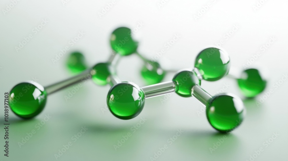 Obraz premium Captivating Green Molecular Structure: A Visual Exploration of Science and Innovation
