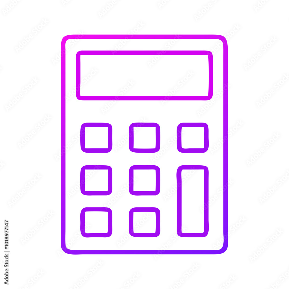Calculator icon in purple gradient style for digital applications Calculator icon in purple gradient style for digital applications