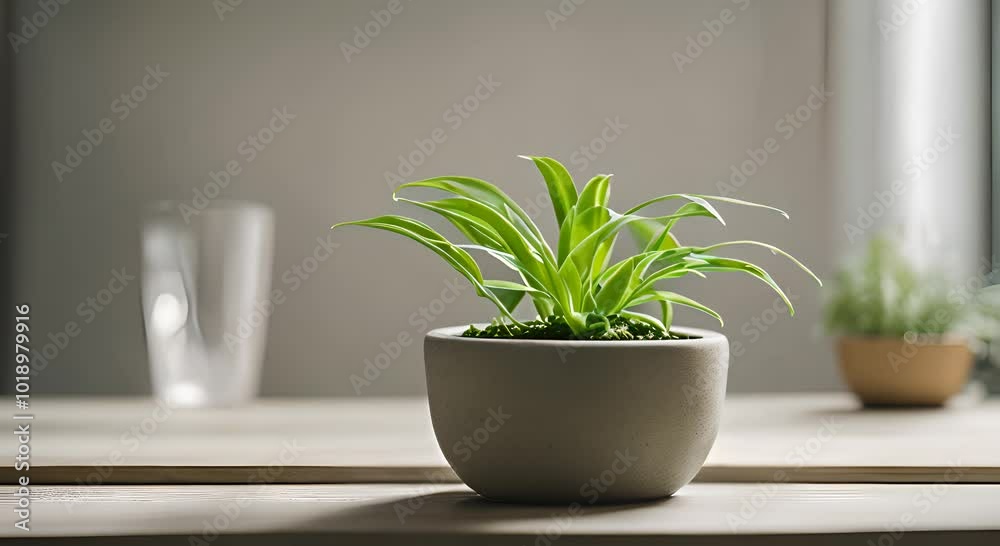 plant in a vase on the table