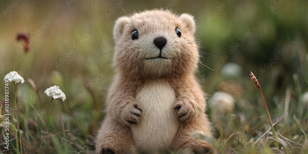 Fototapeta premium adorable stuffed animal marmot 