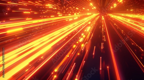 Dynamic abstract wallpaper with vibrant orange light trails conveying speed and motion energy photo